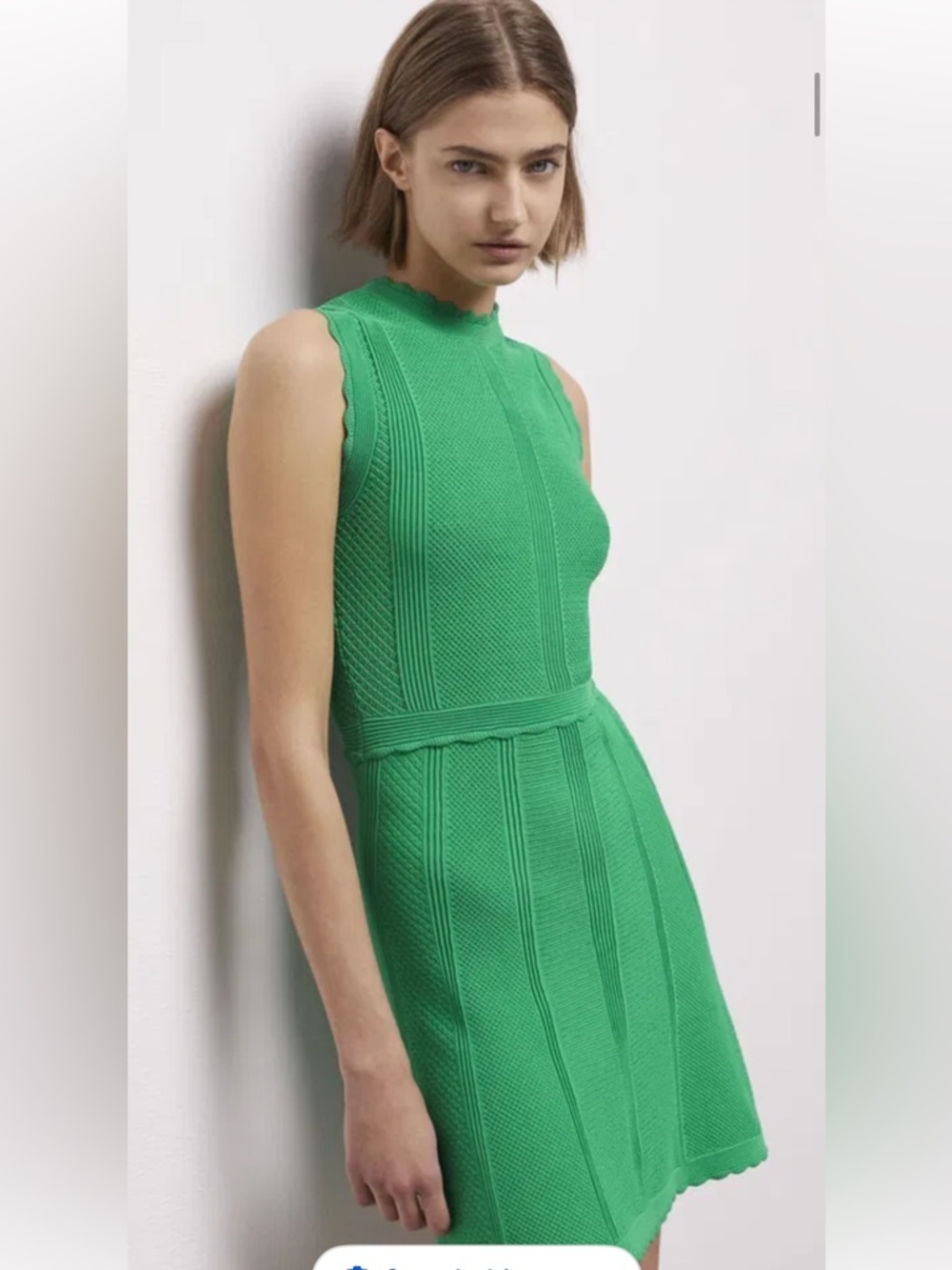 Kooples NWT Size 2 (M) Scalloped Green Designer Dress